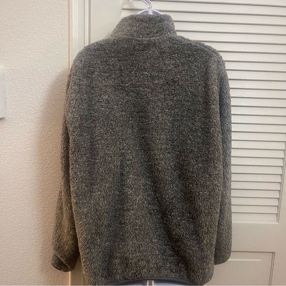 Uniqlo Fluffy Yarn Fleece Full Zip Jacket Gray Teddy Sherpa Size M - Picture 5 of 12